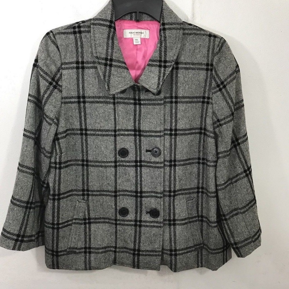 Isaac Mizrahi Women Blazer Top Plus Size XXL Black